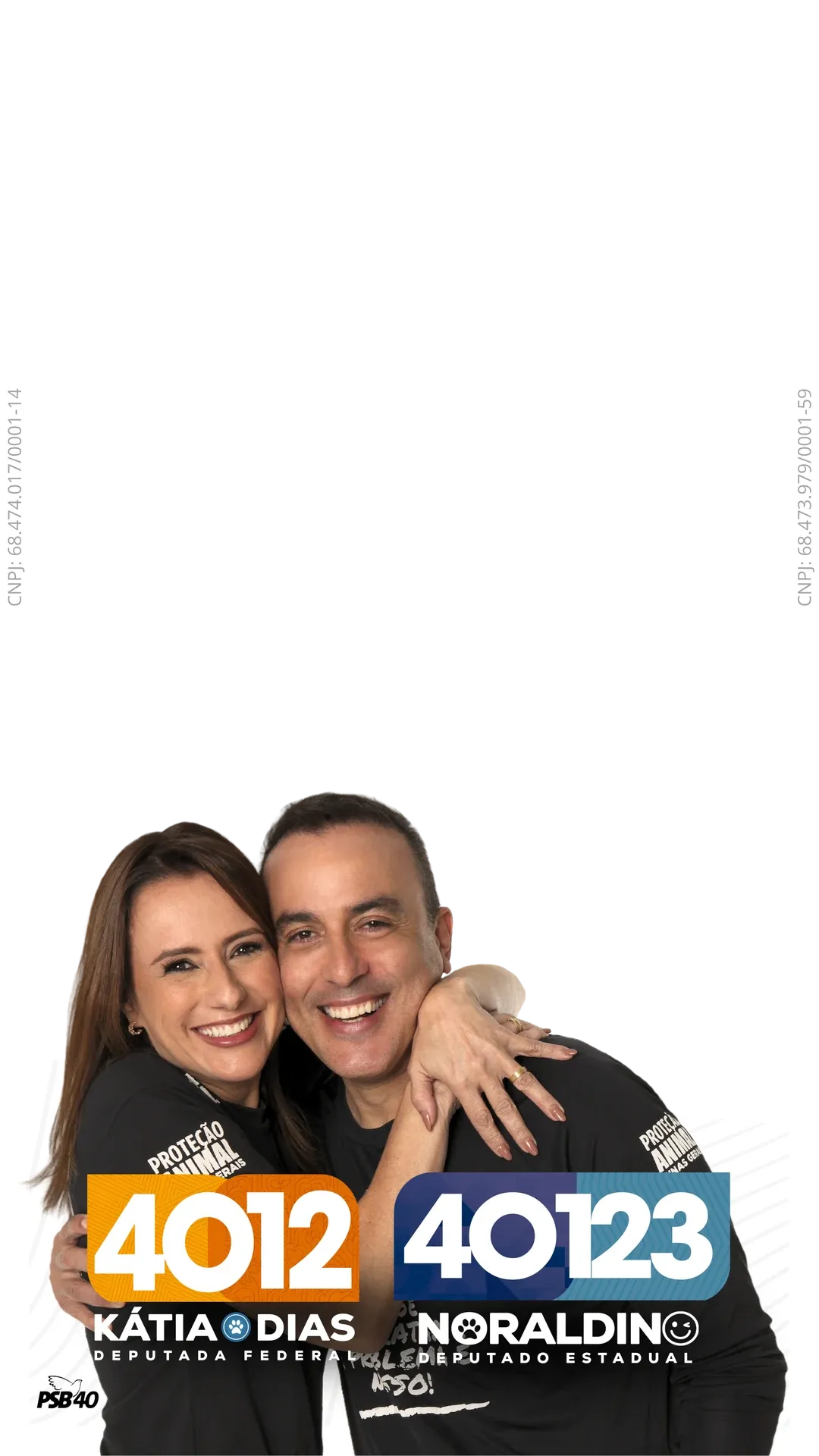 Os dois juntos — Kátia e Noraldino juntos